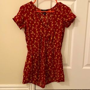 Floral V-Neck Romper